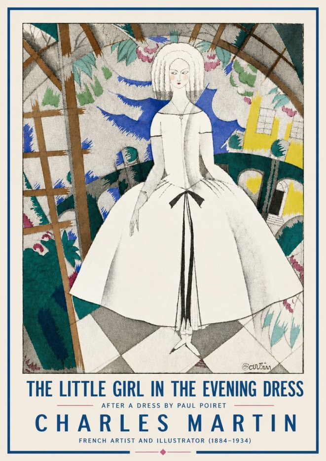 Charles Martin The Little Girl in the Evening Dress No6 - Póster