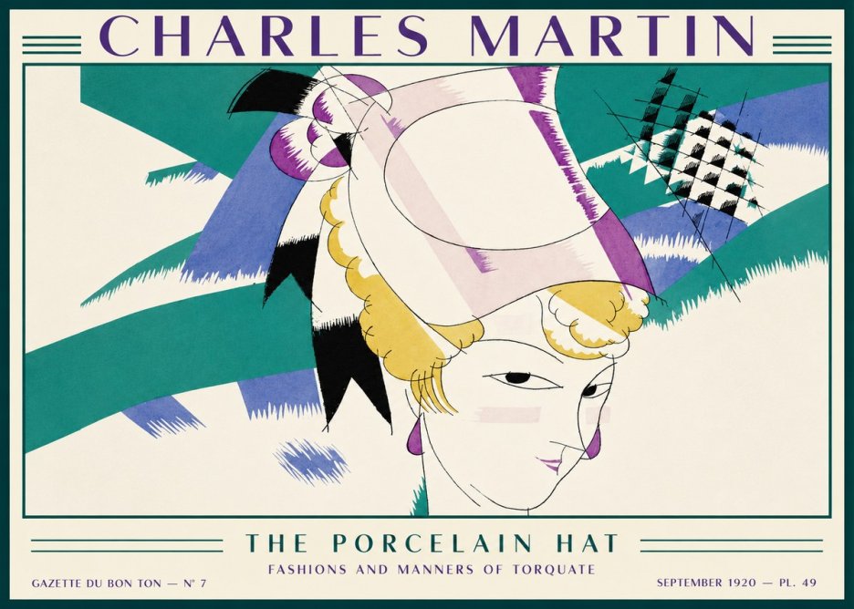 Charles Martin The Porcelain Hat No2 - Póster