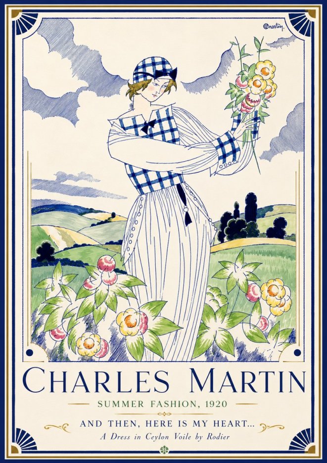 Charles Martin And Then, Here Is My Heart... Summer Dress in Ceylon Voile by Rodier No3 - Póster