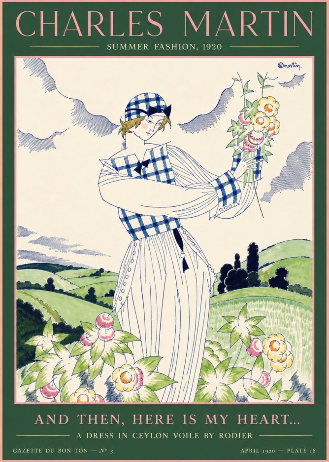 Charles Martin And Then, Here Is My Heart... Summer Dress in Ceylon Voile by Rodier No4 - Póster