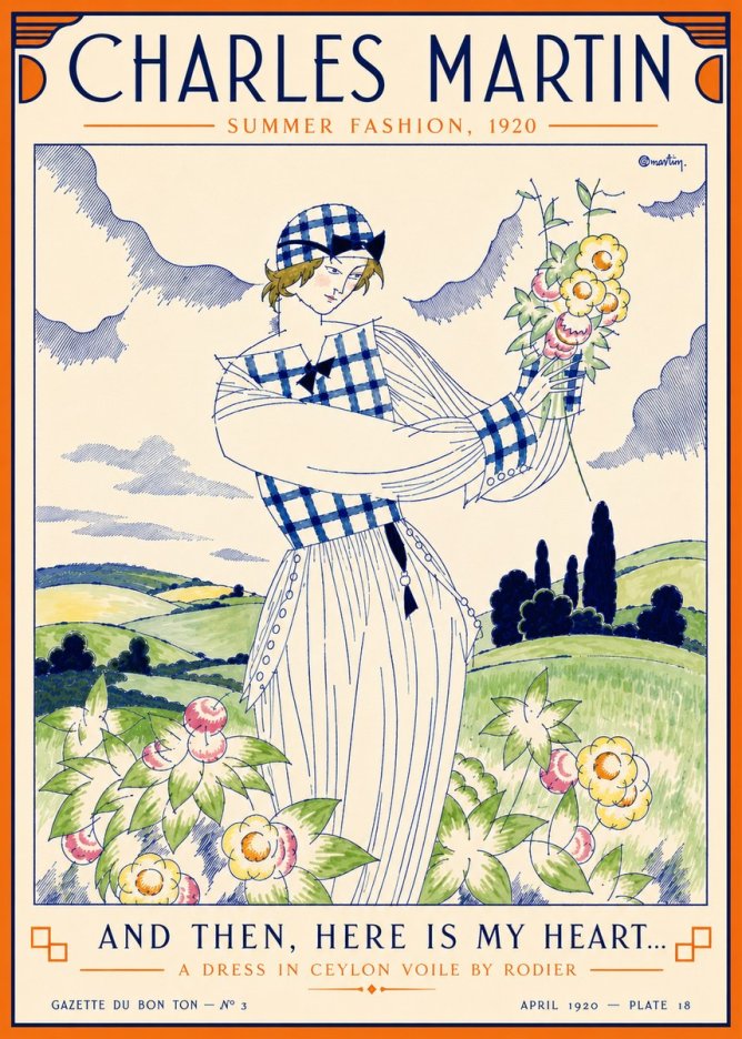 Charles Martin And Then, Here Is My Heart... Summer Dress in Ceylon Voile by Rodier No5 - Póster