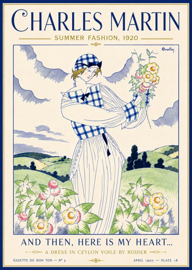 Charles Martin And Then, Here Is My Heart... Summer Dress in Ceylon Voile by Rodier No6 - Póster