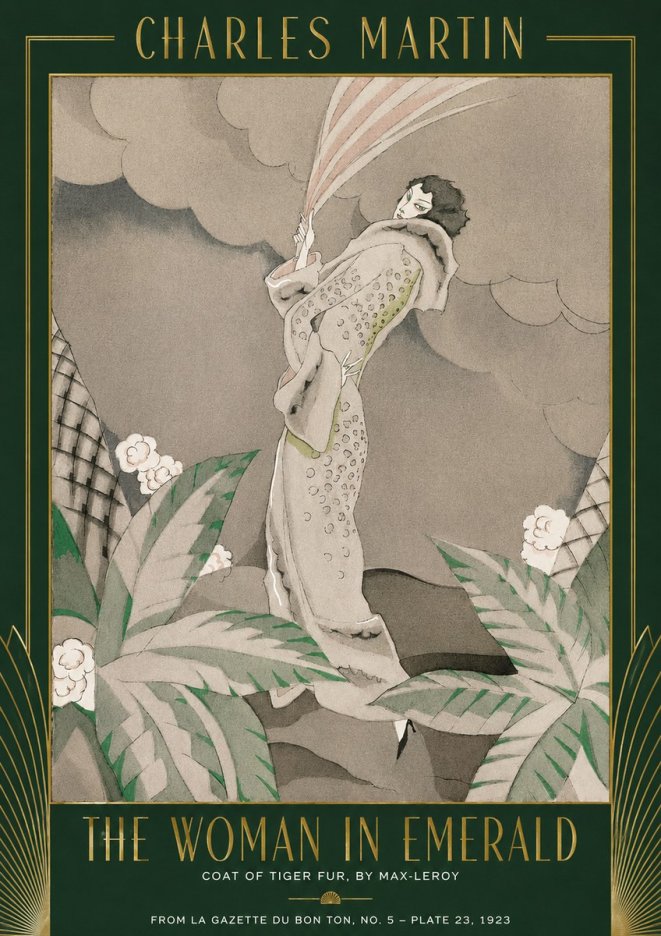 Charles Martin The Woman in Emerald No2 - Póster