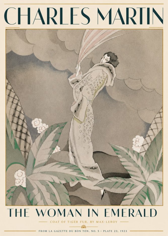 Charles Martin The Woman in Emerald No5 - Póster