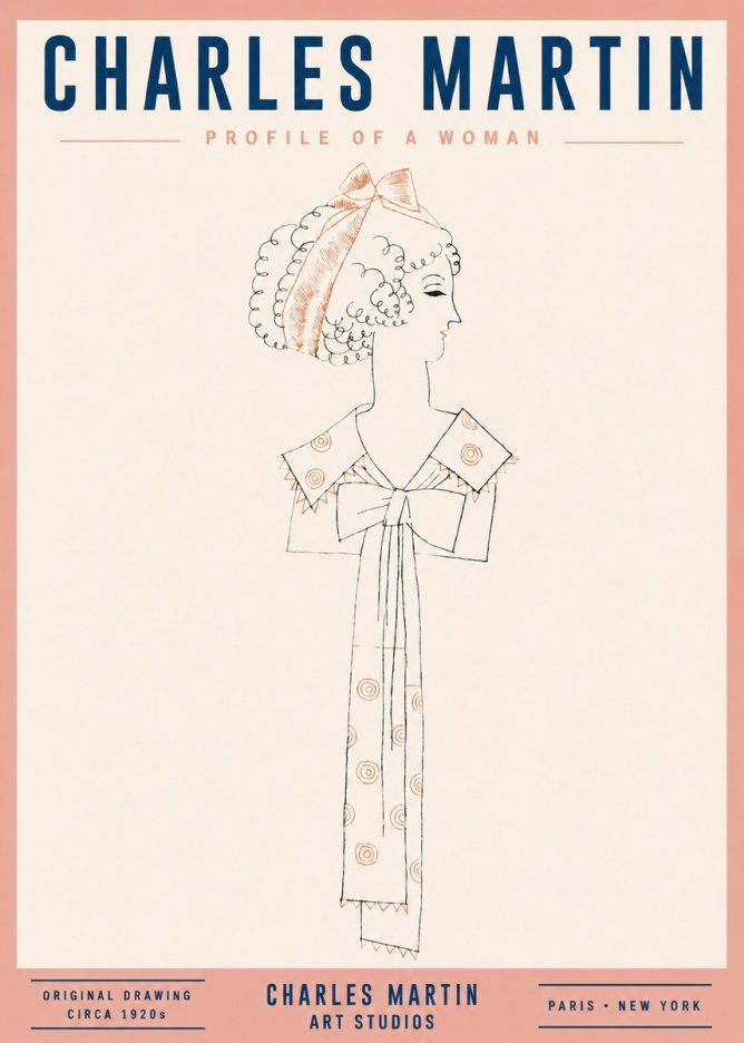 Charles Martin Profile of a Woman No2 - Póster