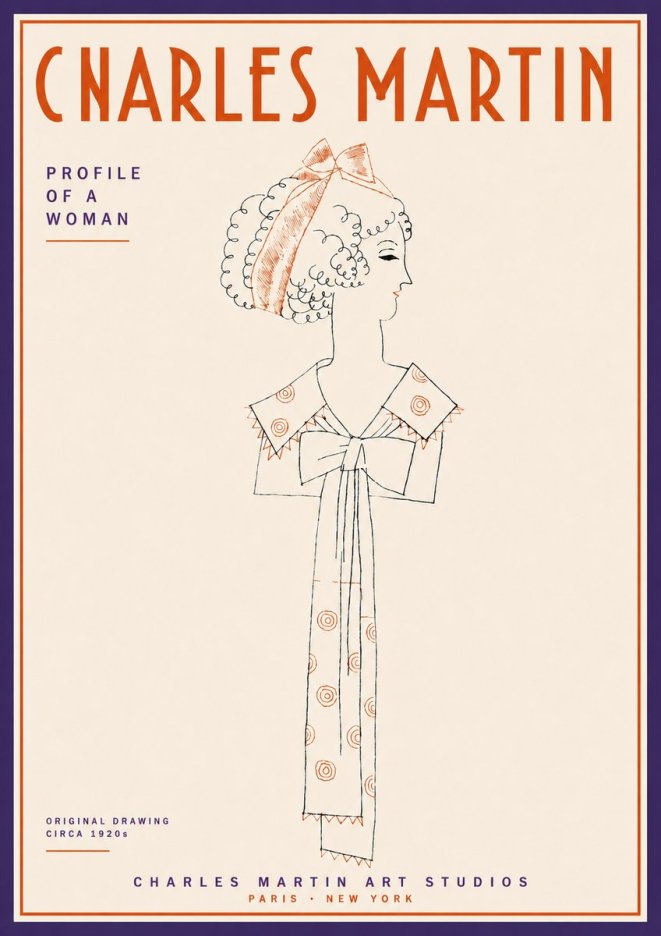 Charles Martin Profile of a Woman No4 - Póster
