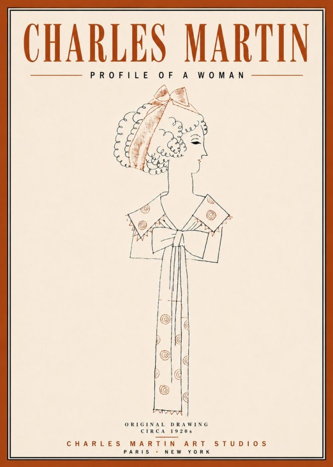 Charles Martin Profile of a Woman No5 - Póster