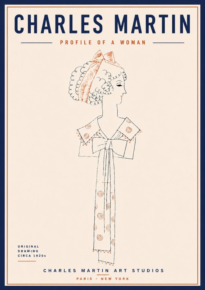 Charles Martin Profile of a Woman No6 - Póster