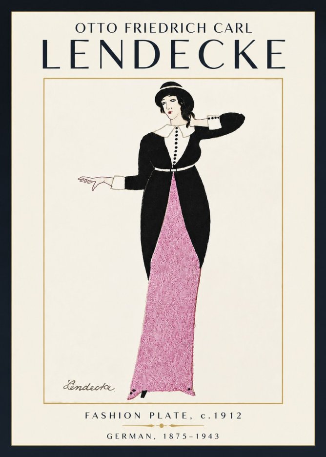 Otto Friedrich Carl Lendecke Fashion Plate II No5 - Póster