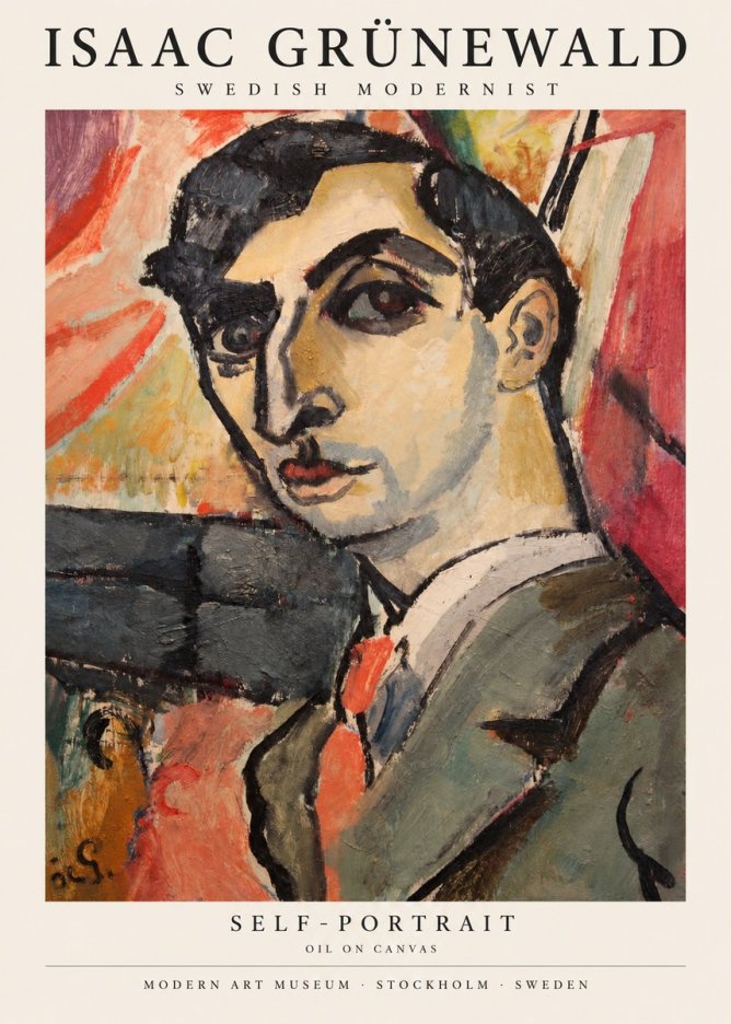Isaac Grünewald Woman in Interior No6 - Póster