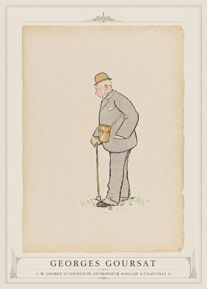 Georges Goursat M. George Cunnington, Entraîneur Anglais À Chantilly No1 - Póster