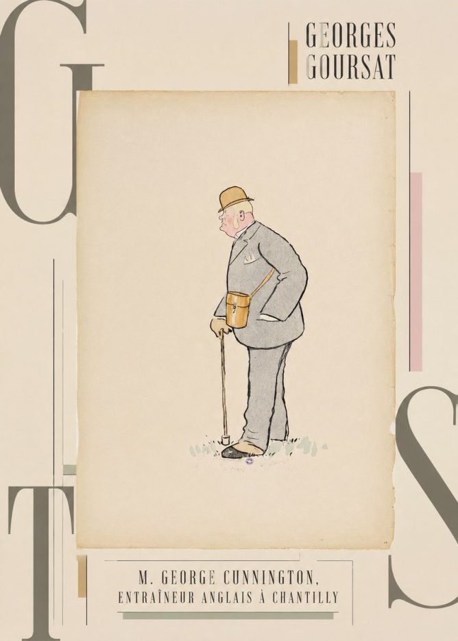 Georges Goursat M. George Cunnington, Entraîneur Anglais À Chantilly No3 - Póster