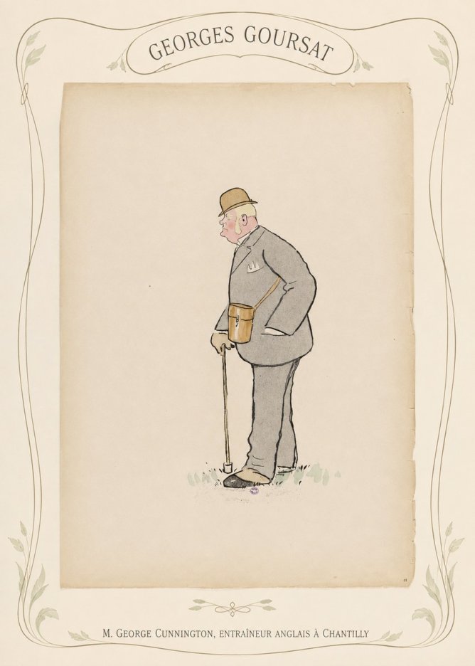 Georges Goursat M. George Cunnington, Entraîneur Anglais À Chantilly No4 - Póster