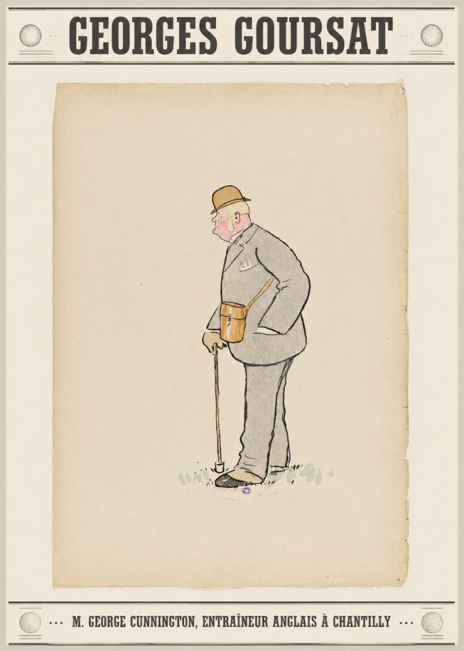 Georges Goursat M. George Cunnington, Entraîneur Anglais À Chantilly No5 - Póster