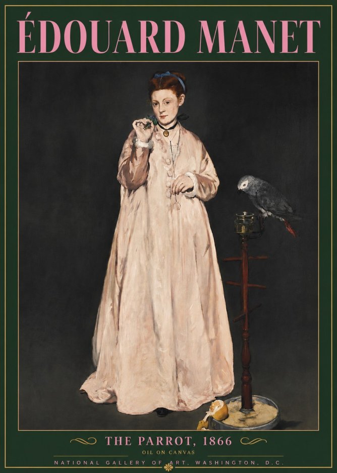 Édouard Manet The Parrot No5 - Póster