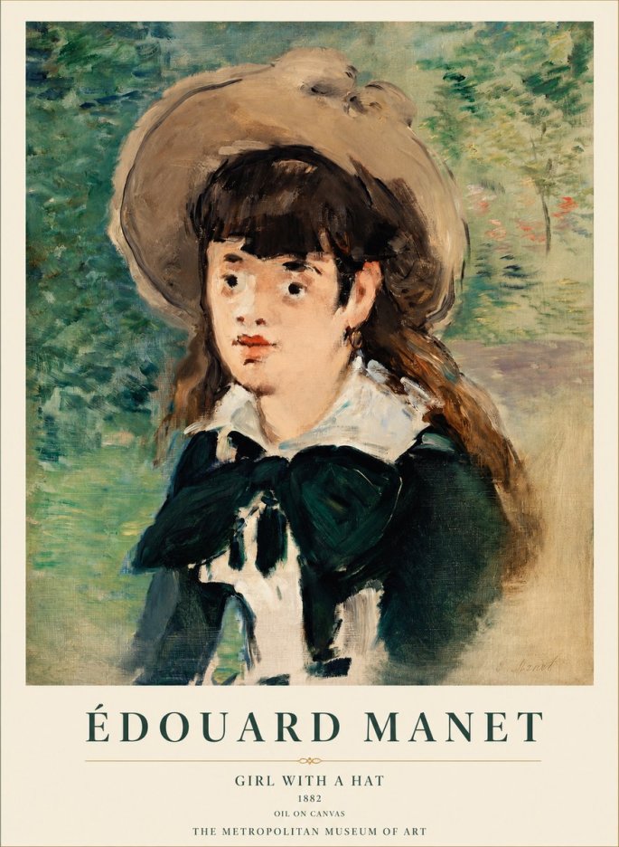 Édouard Manet Girl with a Hat No1 - Póster