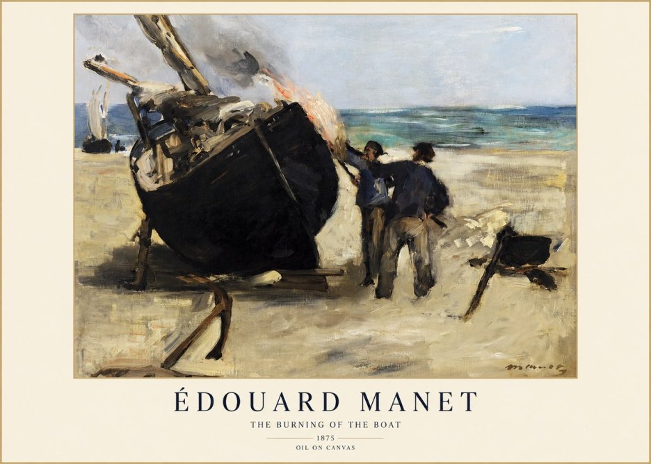 Édouard Manet The Burning of the Boat No1 - Póster