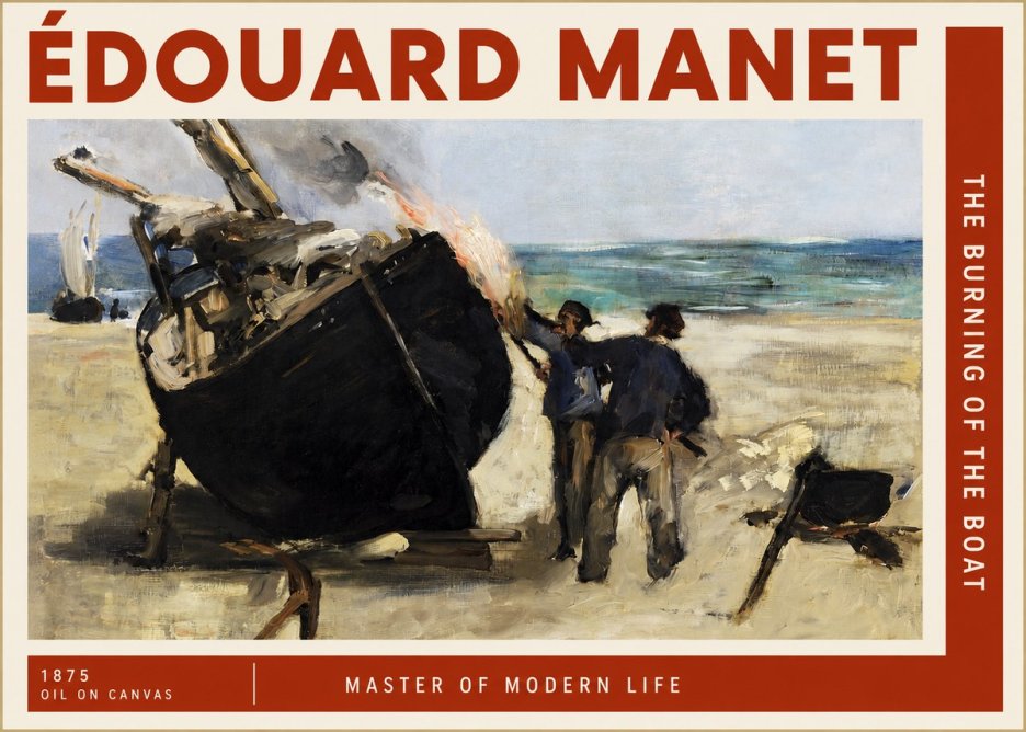 Édouard Manet The Burning of the Boat No2 - Póster