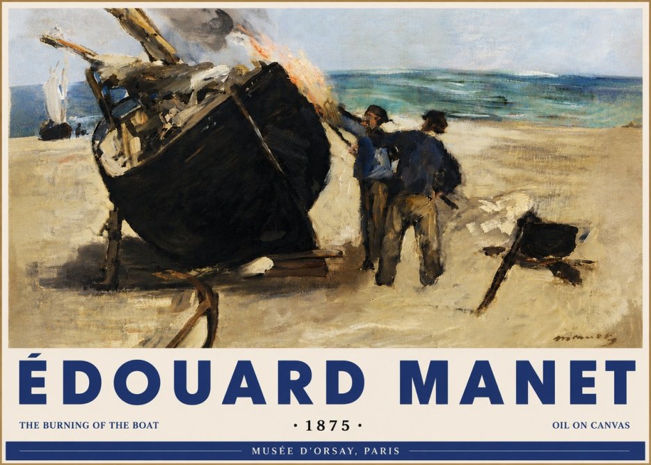 Édouard Manet The Burning of the Boat No6 - Póster
