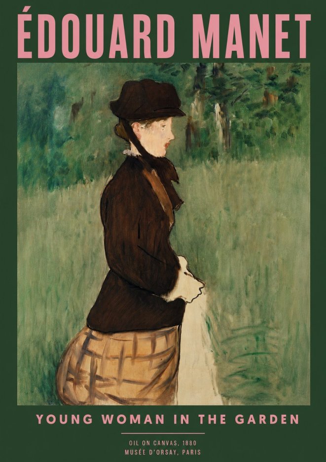 Édouard Manet Young Woman in the Garden No2 - Póster