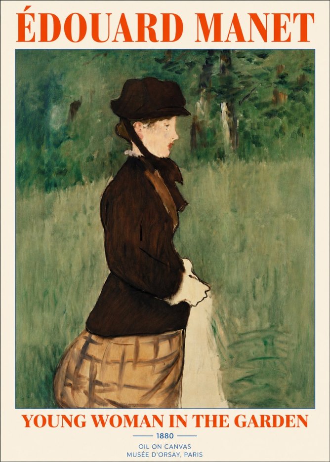 Édouard Manet Young Woman in the Garden No3 - Póster