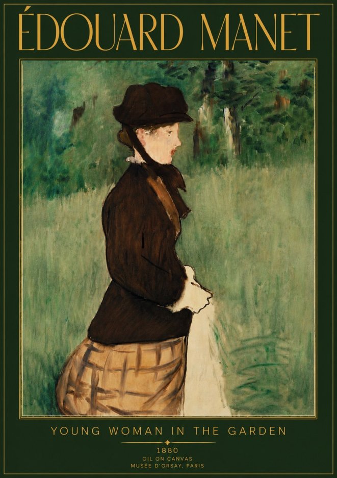 Édouard Manet Young Woman in the Garden No5 - Póster