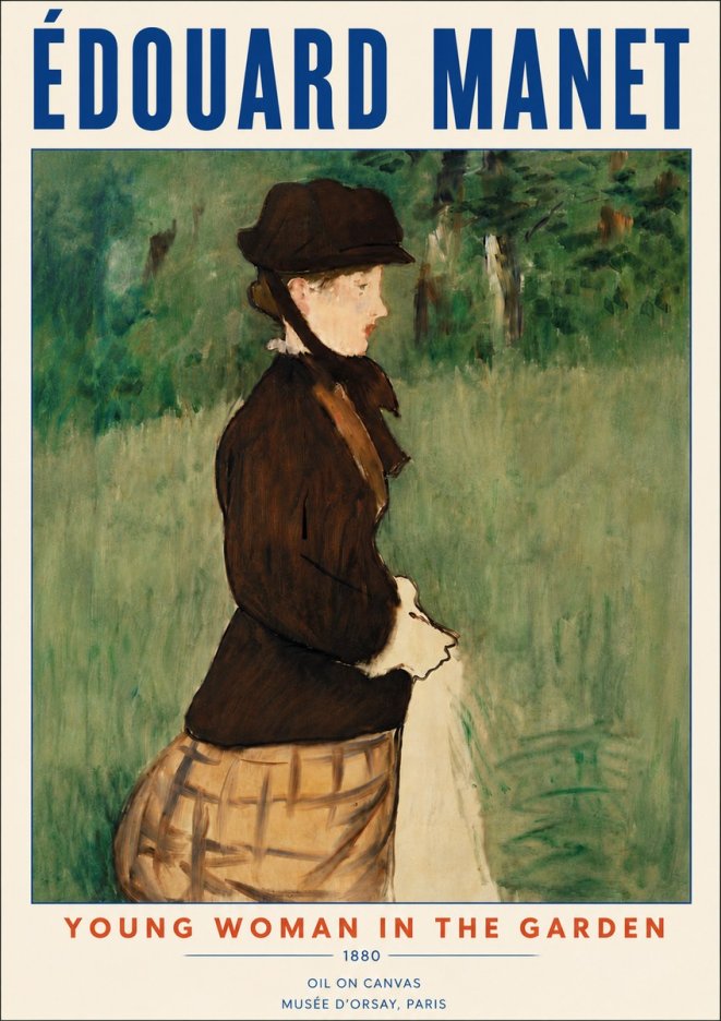 Édouard Manet Young Woman in the Garden No6 - Póster