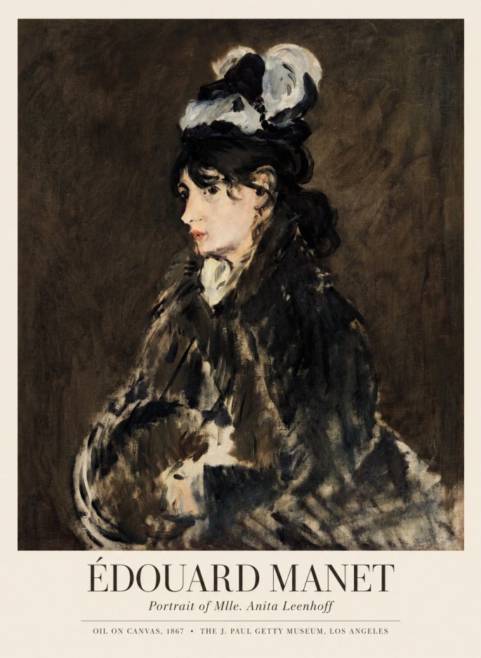 Édouard Manet Portrait of Mlle. Anita Leenhoff No1 - Póster