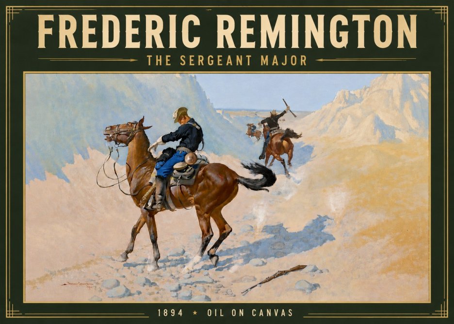 Frederic Remington The Sergeant Major No5 - Póster