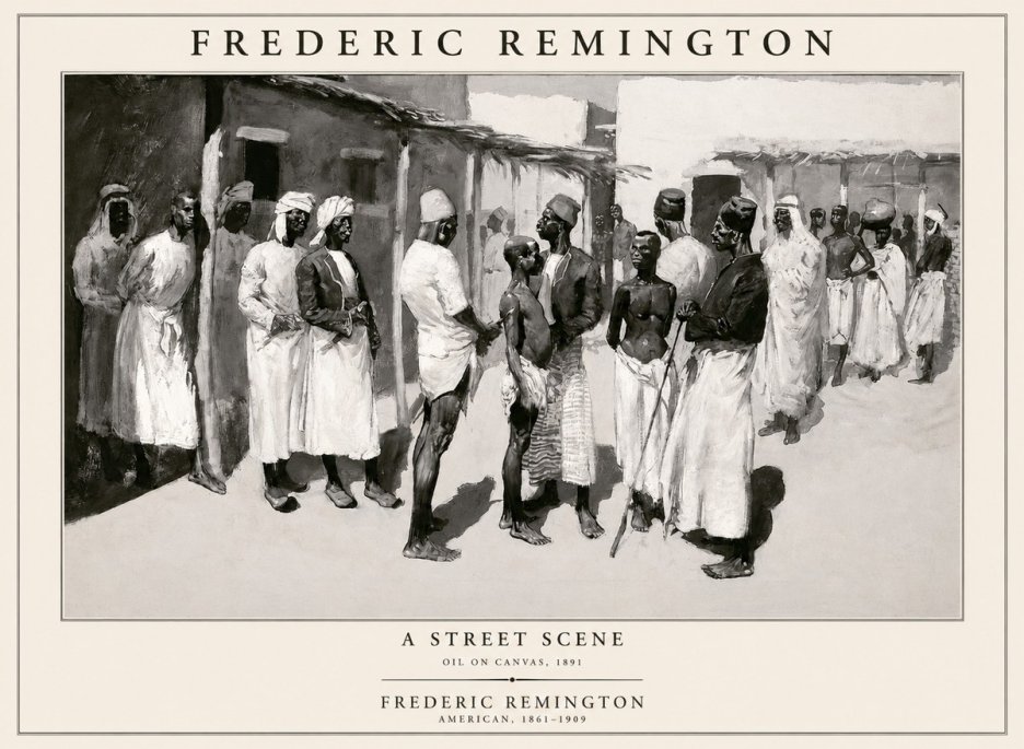 Frederic Remington A Street Scene No1 - Póster
