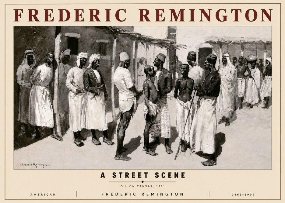 Frederic Remington A Street Scene No3 - Póster