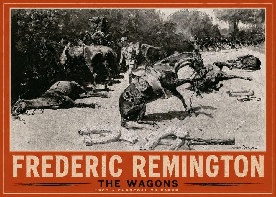 Frederic Remington The Wagons No2 - Póster