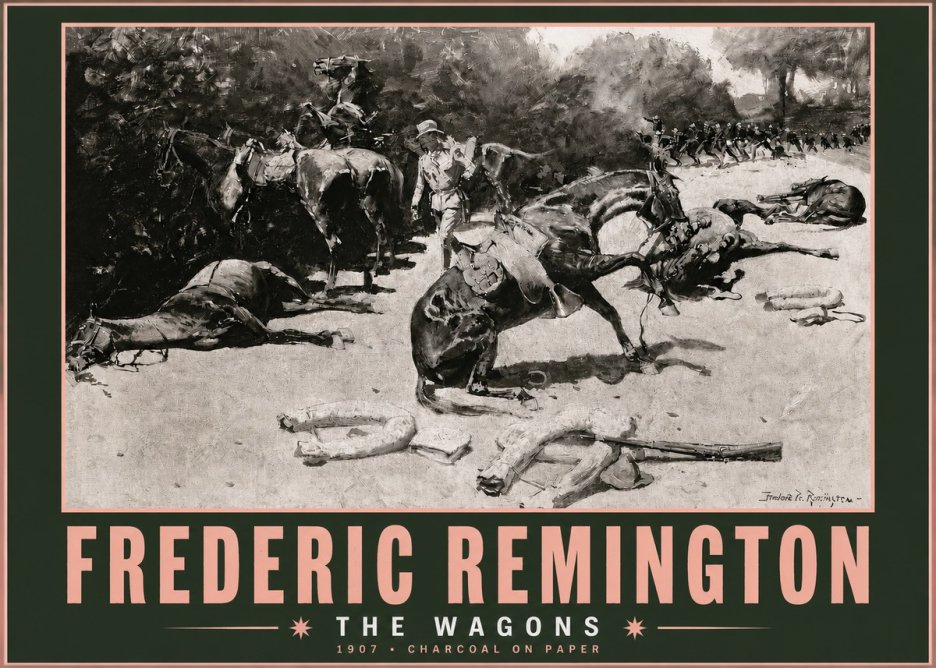 Frederic Remington The Wagons No3 - Póster
