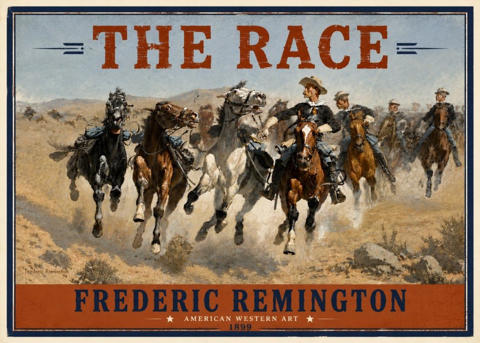 Frederic Remington The Race I No6 - Póster