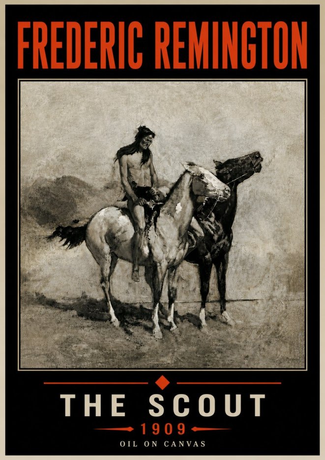 Frederic Remington The Scout II No6 - Póster