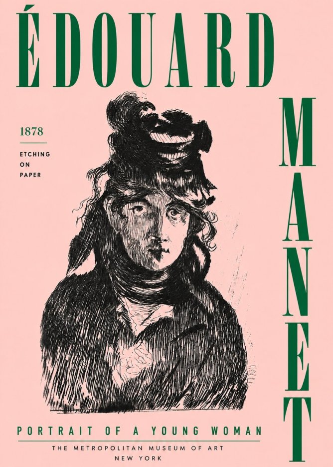Édouard Manet Portrait of a Young Woman I No5 - Póster