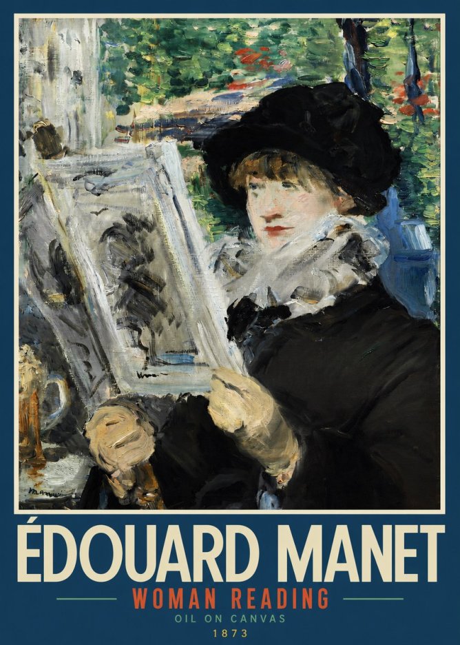 Édouard Manet Woman Reading No2 - Póster