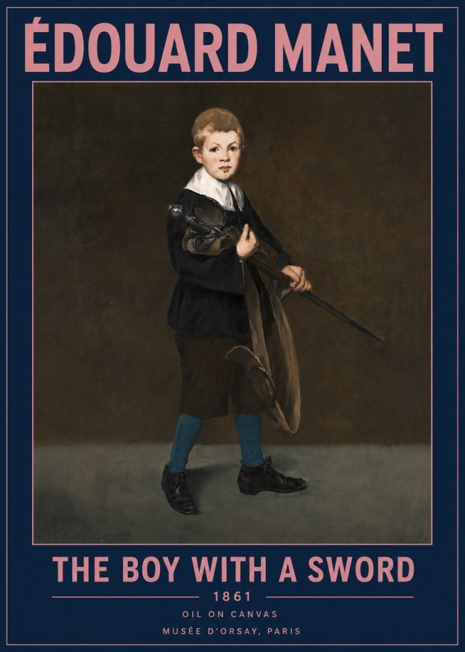 Édouard Manet The Boy with a Sword No4 - Póster