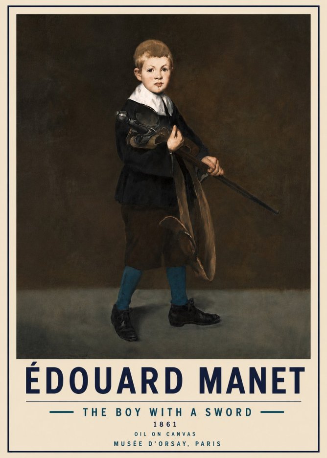 Édouard Manet The Boy with a Sword No5 - Póster