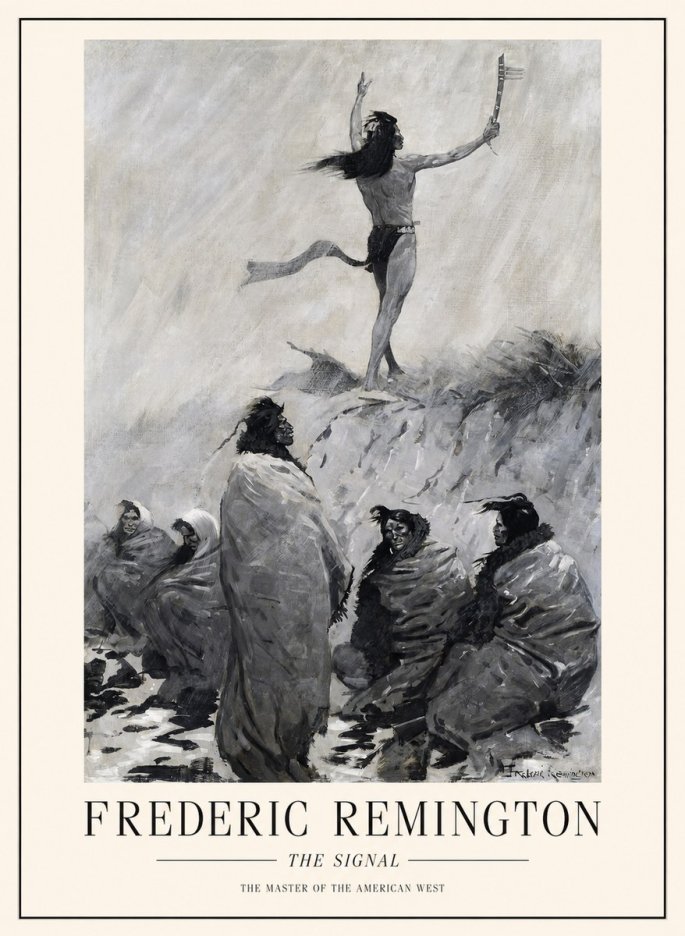Frederic Remington The Signal No3 - Póster
