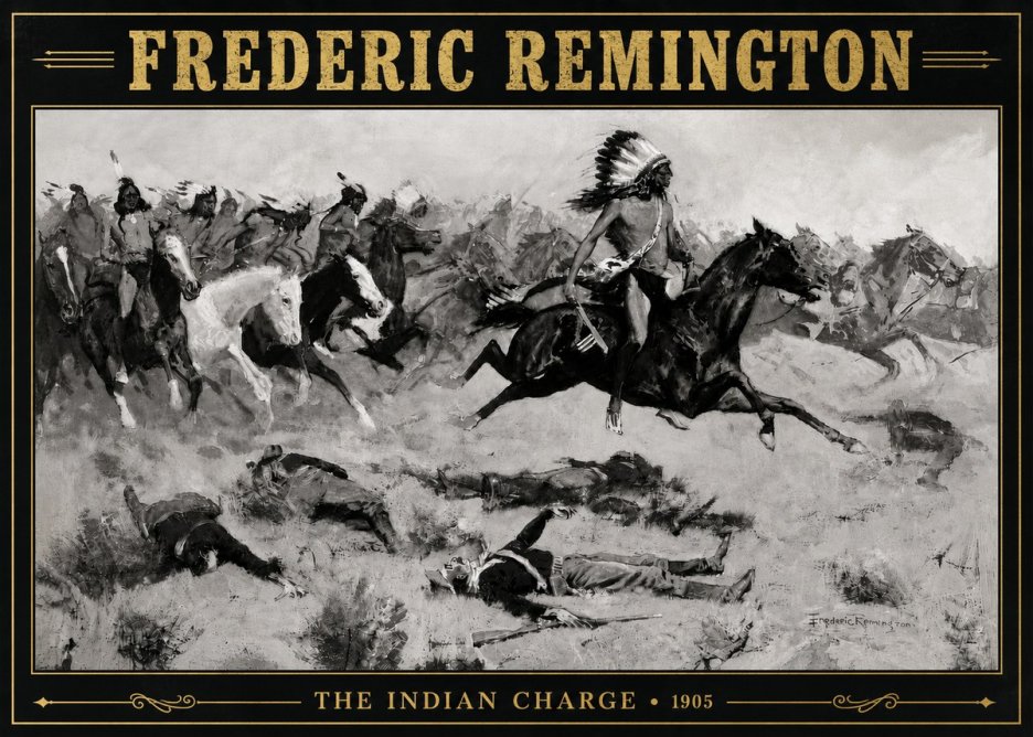 Frederic Remington The Indian Charge No5 - Póster