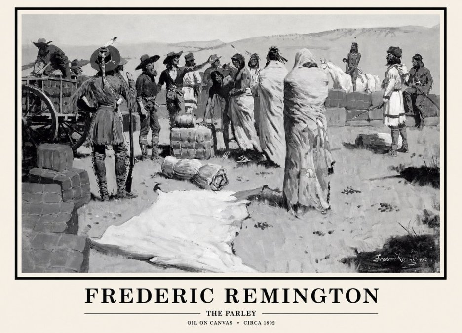 Frederic Remington The Parley No1 - Póster