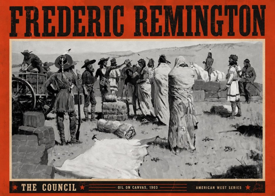 Frederic Remington The Parley No5 - Póster