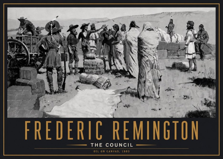 Frederic Remington The Parley No6 - Póster