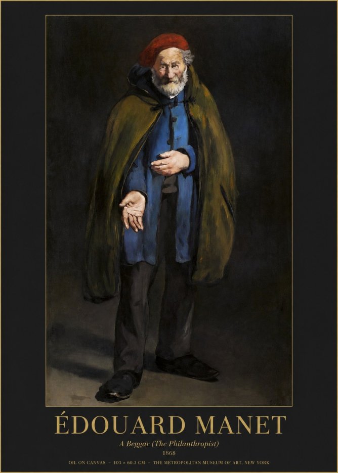 Édouard Manet A Beggar (the Philanthropist) No1 - Póster
