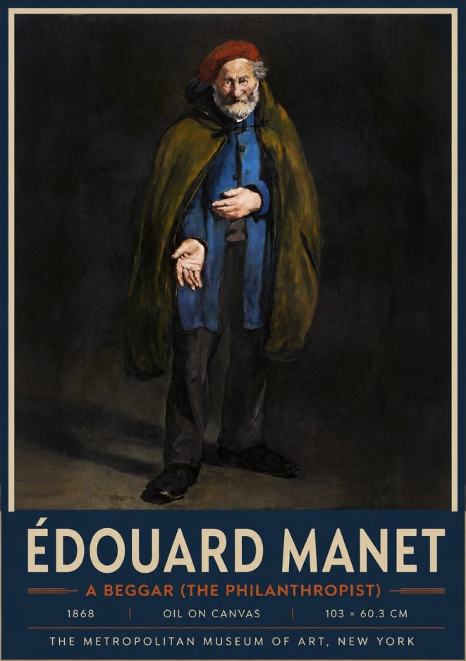 Édouard Manet A Beggar (the Philanthropist) No5 - Póster
