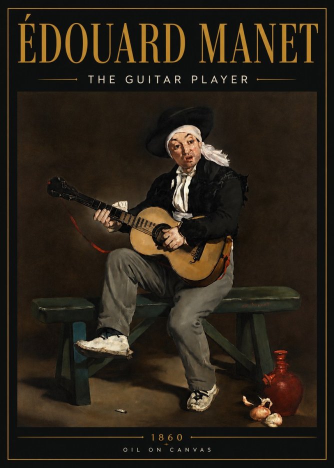 Édouard Manet The Guitar Player No4 - Póster