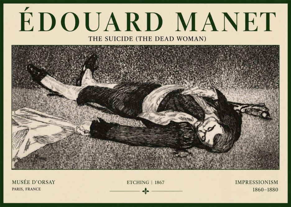 Édouard Manet The Suicide (the Dead Woman) No3 - Póster