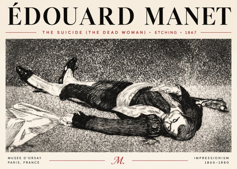 Édouard Manet The Suicide (the Dead Woman) No4 - Póster