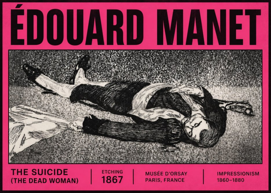 Édouard Manet The Suicide (the Dead Woman) No5 - Póster